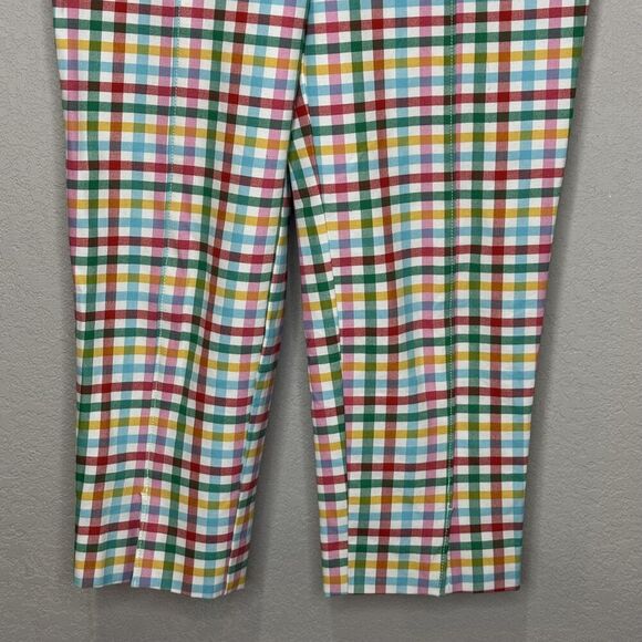 Maeve Anthropologie Pants Womens 2 Plaid High Rise Cropped Side Zip Stretch - Picture 5 of 11